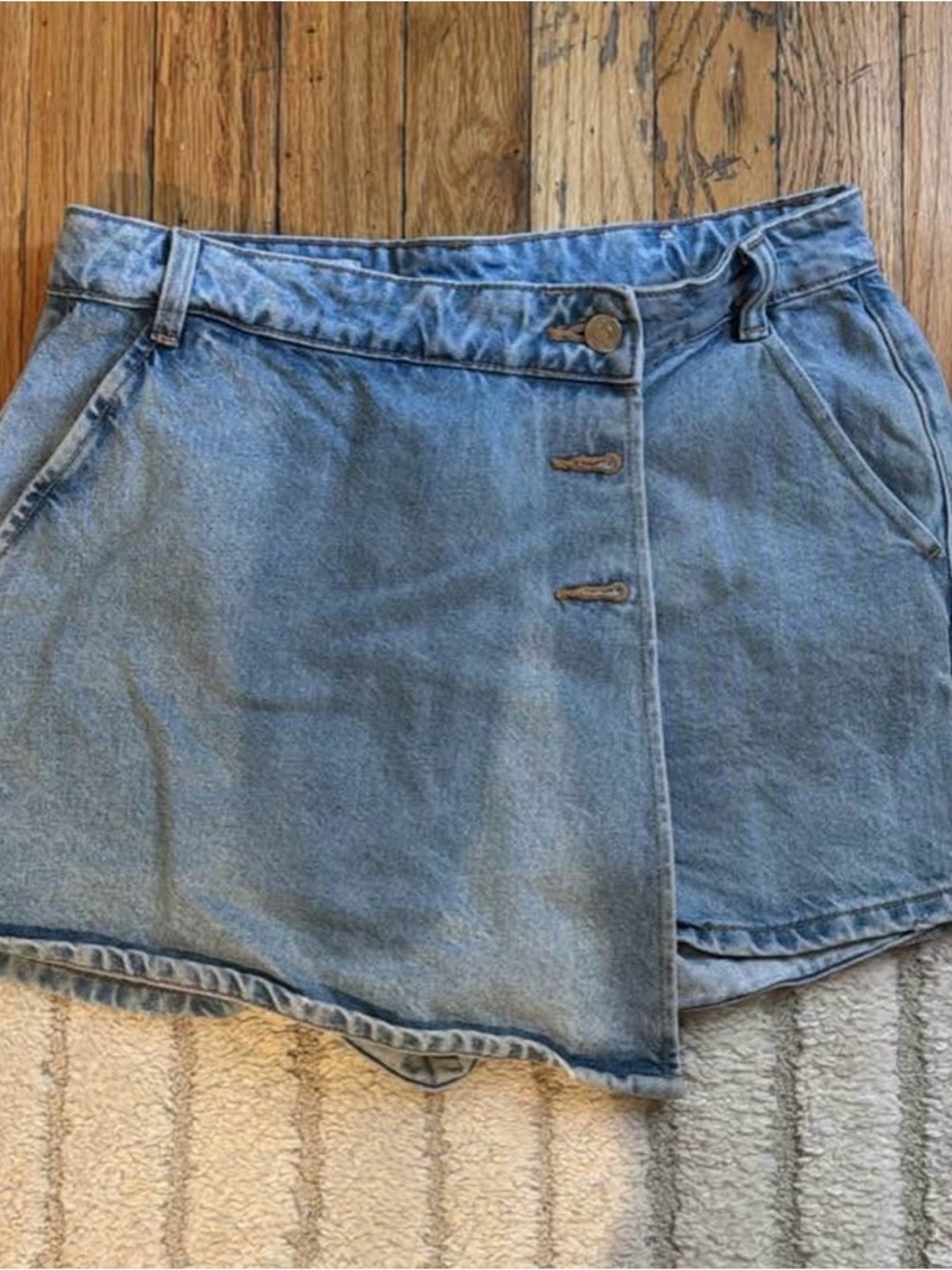 Zara Light Blue Denim Wrap Skort